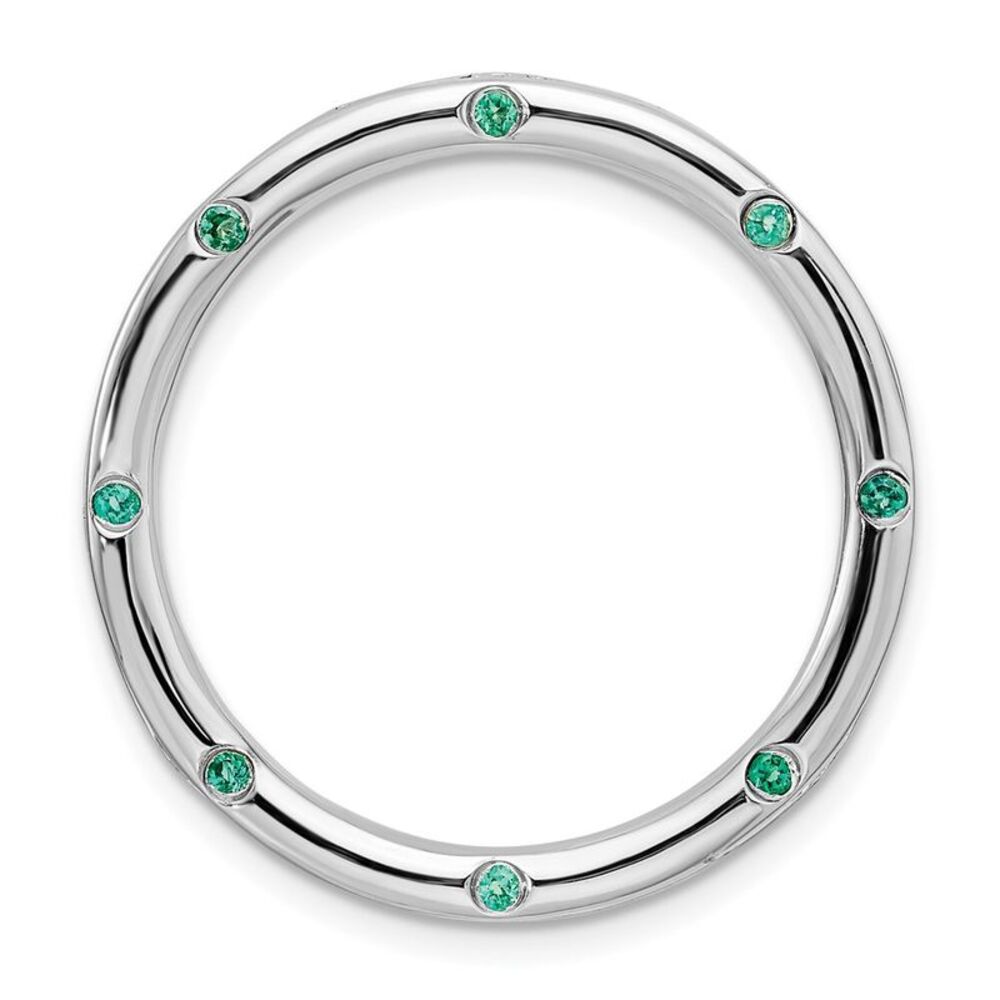 Sterling Silver & Cr. Emerald Stackable Expressions Large Slide, 29mm